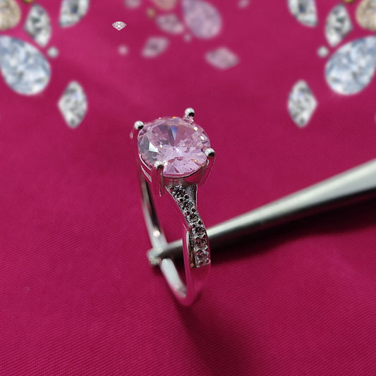 American Zircon Ring | S925 Italian Silver | Elegant Stone Jewelry