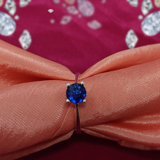 Blue American Zircon S925 Silver Ring | Italian Design
