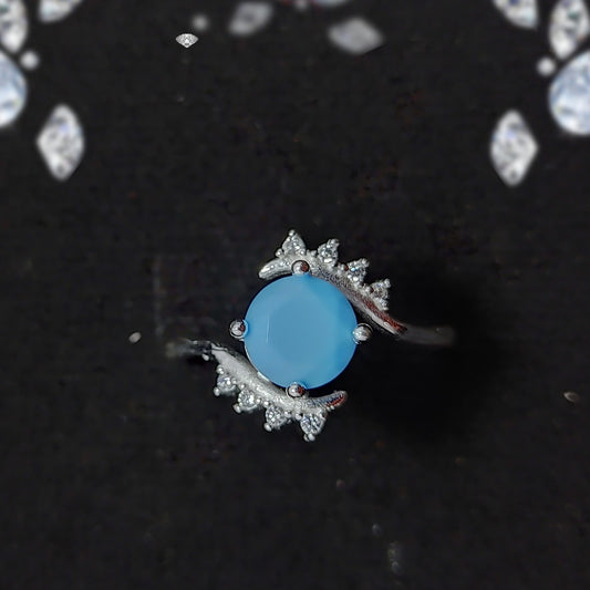 Natural Ferooza Turquoise Ring | S925 Italian Silver | Premium Blue Stone