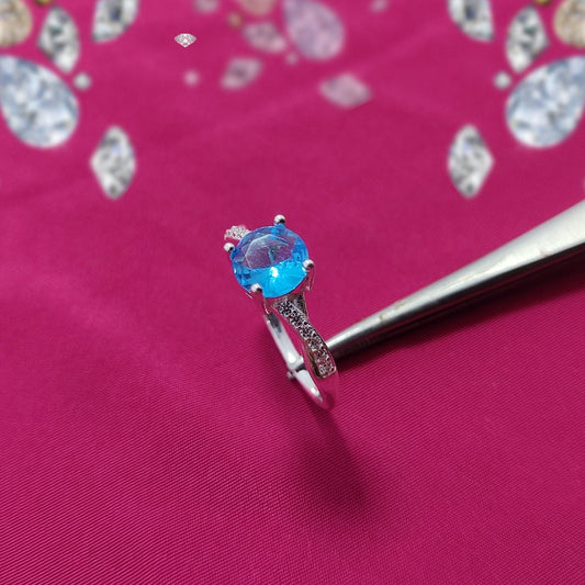 American Zircon S925 Silver Ring | Italian Design | Sparkling Gemstone