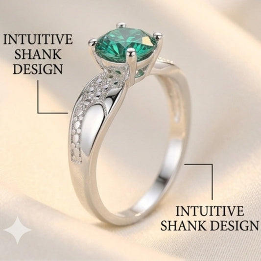 Green Moissanite ring