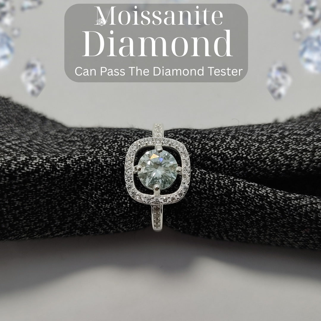 Moissanite Diamond Ring for Women – D-Color | Pure Silver 925