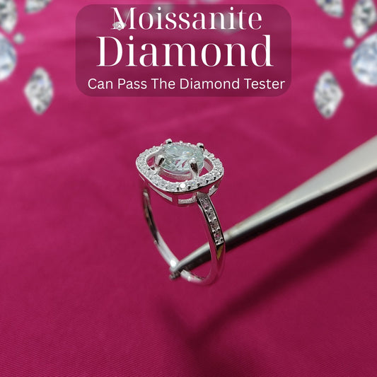 Moissanite Diamond Ring for Women – D-Color | Pure Silver 925