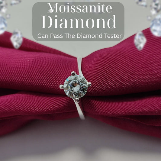 4 prongs Moissanite Diamond Ring | 925 Silver | D-Color Sparkle