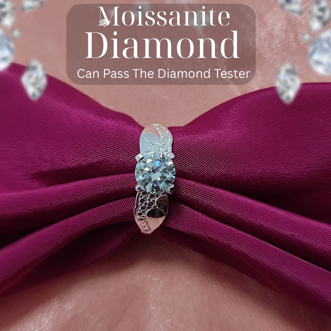 Moissanite Diamond Ring – Symbolic Love Design | Silver 925 | D-Color Stone