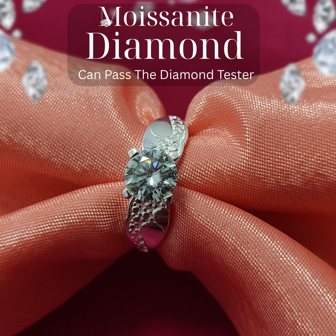 Moissanite Diamond Ring – Symbolic Love Design | Silver 925 | D-Color Stone